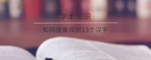 知网查重规则13个汉字