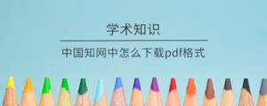 中国知网中怎么下载pdf格式