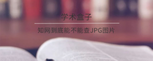 知网到底能不能查JPG图片