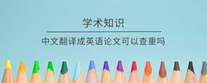中文翻译成英语论文可以查重吗