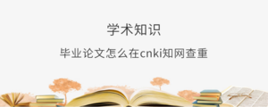 毕业论文怎么在cnki知网查重